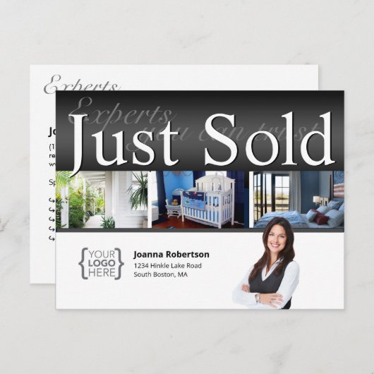 Elegant Black Net verkocht sjabloon onroerend goed Briefkaart (Voorkant / Achterkant)