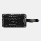 Elegant Black Ombre Glitter Bagagelabel (Achterkant horizontaal)