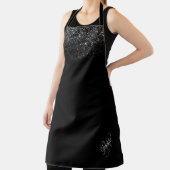 Elegant Black Ombre Glitter Script Name Monogram Schort (Insitu)