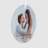 Elegant Black Ons eerste kerstcadeaufoto Ornament (voorkant)