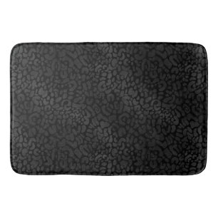 Elegant Black op Black Leopard Animal Print Badmat