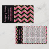 Elegant Black op Hot Pink ZigZag Visitekaartje (Voorkant / Achterkant)