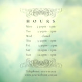   Elegant Black openingstijden Raamsticker (Vel 3)