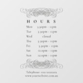   Elegant Black openingstijden Raamsticker (Vel)