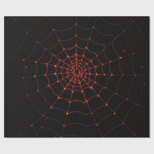 Elegant Black & Orange Luxury Halloween Web Art Cadeaupapier (Vlak)