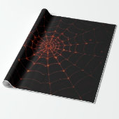 Elegant Black & Orange Luxury Halloween Web Art Cadeaupapier (Uitgerold)