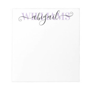 Elegant Black Paars Calligraphy Script Name Notitieblok