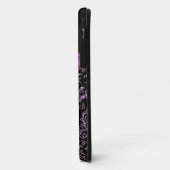 Elegant Black Paars Damask Diamond Bow Monogram Case-Mate iPhone Case (Achterkant/links)