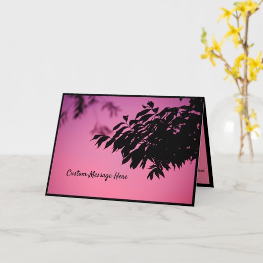 Elegant Black Paars Landscape Tree Branch Shadow Kaart (Gele Bloem)