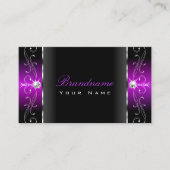 Elegant Black Paars Squiggins Jewels Ornamental Visitekaartje (Voorkant)