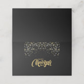 Elegant Black Personalized Folded Place Card (Buitenkant ongevouwen)