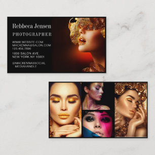 Elegant Black Photo Collage Moderne Photography Visitekaartje