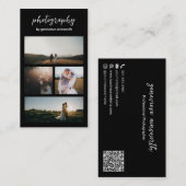 Elegant Black Photo Collage Moderne Photography Visitekaartje (Voorkant / Achterkant)