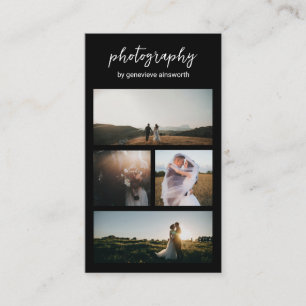 Elegant Black Photo Collage Moderne Photography Visitekaartje