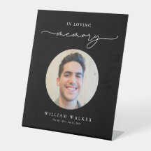 Elegant Black Photo In Loving Memory Funeral