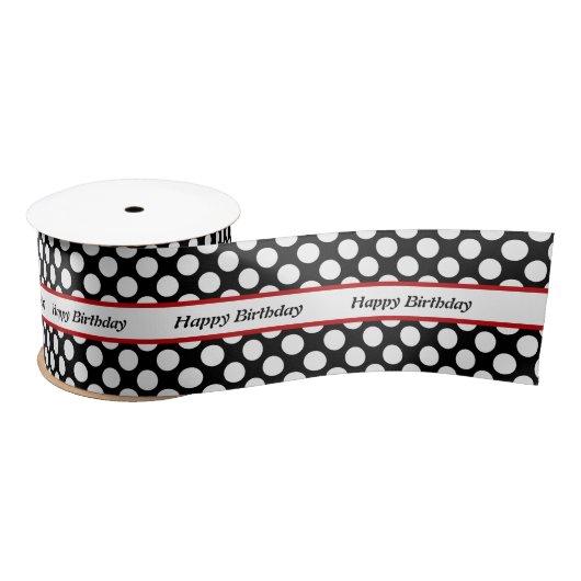 Elegant Black Polka Dot Happy Birthday Lint (Spoel)