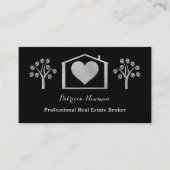 Élégant Black Pro Carte de visite courtier immobil (Devant)
