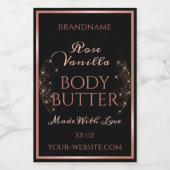 Elégant Black Product Packaging Étiquette Rose Gol (Étiquettes simples)