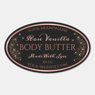 Elegant Black Product Packaging Labels Roos Gold