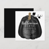 Elegant Black Pumpkin Halloween Party Kaart (Voorkant / Achterkant)