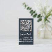 Elegant Black QR Code Business Card Template Visitekaartje (Staand voorkant)
