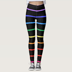 Elegant Black & Rainbow-kleuren Leggings