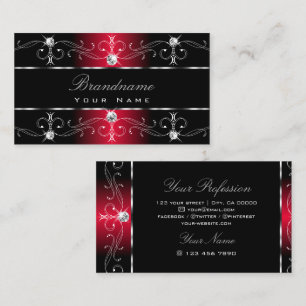 Elegant Black Red Borders Juwelen Ornamenten Visitekaartje