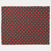 Elegant Black Red Checkered Pattern Fleece Deken (Voorkant (Horizontaal))
