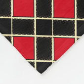 Elegant Black Red Checkered Pattern Fleece Deken (Hoek)