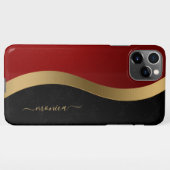 Elegant Black Red en Gold iPhone Hoesje (Achterkant horizontaal)
