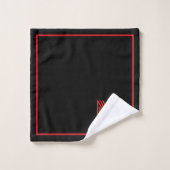 Elegant Black &Red Personalized Monogram  (Gant de toilette)