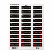 Elegant Black Red Poppy Return Address Label (Full Sheet)