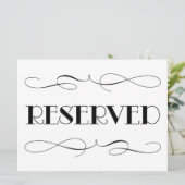 Elegant Black Reserved Seating Weddenschap Kaart (Staand voorkant)