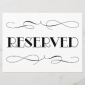 Elegant Black Reserved Seating Weddenschap Kaart (Voorkant)