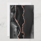 Elegant Black Roos Gold Agate Dark Weddenschap Kaart (Achterkant)