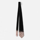 Elegant Black Roos Gold Faux Glitter Stropdas (Achterkant)