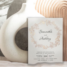 Elegant Black Roos Gold Floral Wreath Wedding