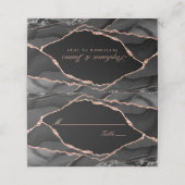 Elegant Black Roos Gold Foil Agate Wedding (Buitenkant ongevouwen)