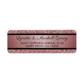 Elegant Black Roos Gold Glitter Sparkle Etiket (Voorkant)