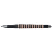 Elegant Black Roos Gold Glitter Striped Pen (Voorkant)