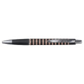 Elegant Black Roos Gold Glitter Striped Pen (Achterkant)