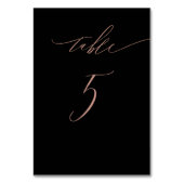 Elegant Black Roos Gold Script No. 5 Weddenschap Kaart (Achterkant)