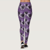 Elegant Black Roses With Silver Leaves Leggings (Achterkant)