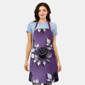 Elegant Black Roses With Silver Leaves Schort (Gedragen)