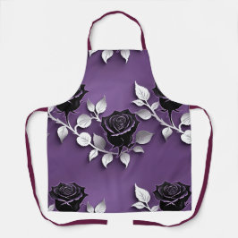 Elegant Black Roses With Silver Leaves Schort