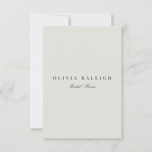 Elégant Black & Sage Bridal Shower Invitation (Devant)