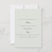 Elégant Black & Sage Bridal Shower Invitation (Dos)