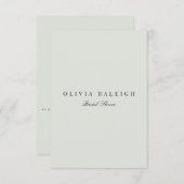 Elégant Black & Sage Bridal Shower Invitation (Devant / Derrière)