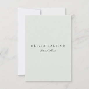 Elégant Black & Sage Bridal Shower Invitation