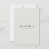 Elégant Black & Sage Bridal Shower Invitation (Devant)